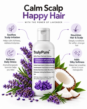 Lavender Infused Wood Pressed Coconut Oil: Soothing Therapy for Dry, Itchy Scalp & Daily Stress 100ml