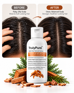 Hair Thinning Control, Scalp Flake Defense & Follicle Strengthening Oil – Cedarwood Infused Wood-Pressed Coconut Oil (100 ml)