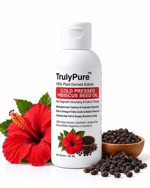 Hair Fall Control, Scalp Strengthening & Density Boosting Oil – TrulyPure™ Cold Pressed Virgin Hibiscus Seed Hair Oil (100 ml)